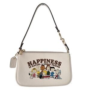 Coach x Peanuts Nolita 19 Leather Mini Shoulder Bag Gold/Chalk Multi CBM76